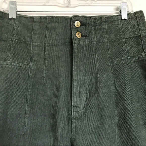 We The Free Green Jayde Corduroy High Rise Flare Pants Size 31 NEW Retro